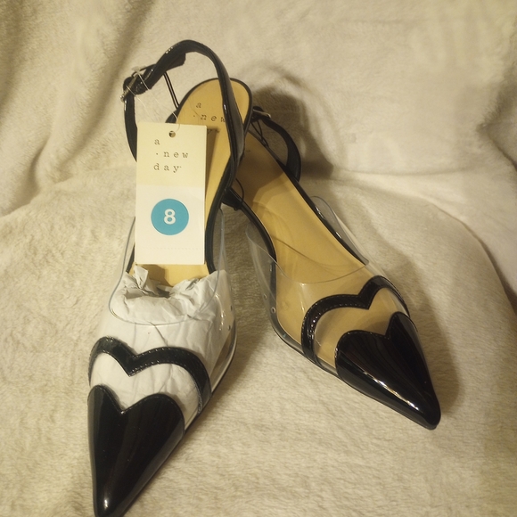a new day Shoes - A New Day Black and Clear Low Heels